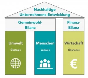 Gemeinwohl-Bilanz und Finanz-Bilanz integriert in das Modell 